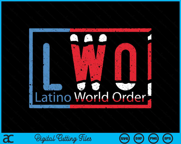 Latino World Order Puerto Rico Blue And Red SVG PNG Digital Printable Files