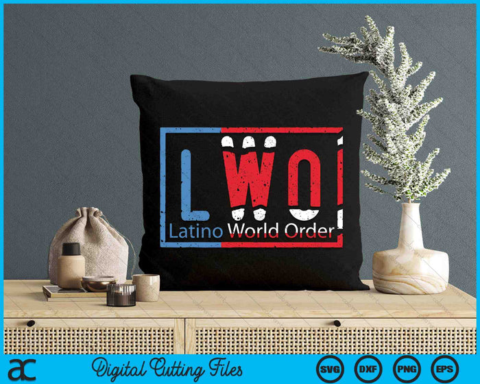 Latino World Order Puerto Rico Blue And Red SVG PNG Digital Printable Files