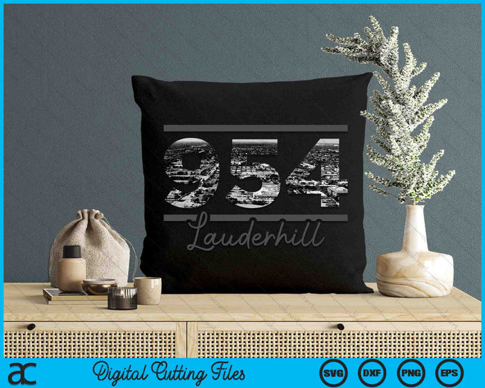 Lauderhill 954 Netnummer Skyline Florida Vintage SVG PNG digitale snijbestanden 