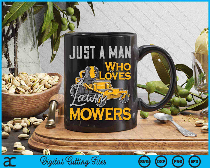 Grasmaaien Gewoon een man die houdt van maaiers Tuinman SVG PNG digitale snijbestanden
