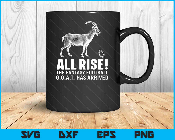 League Champion Fantasy Football All Rise GOAT SVG PNG-Cutting-bestanden