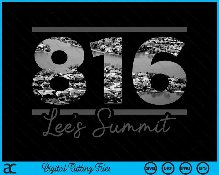 Lee's Summit 816 Netnummer Skyline Missouri Vintage SVG PNG digitale snijbestanden 