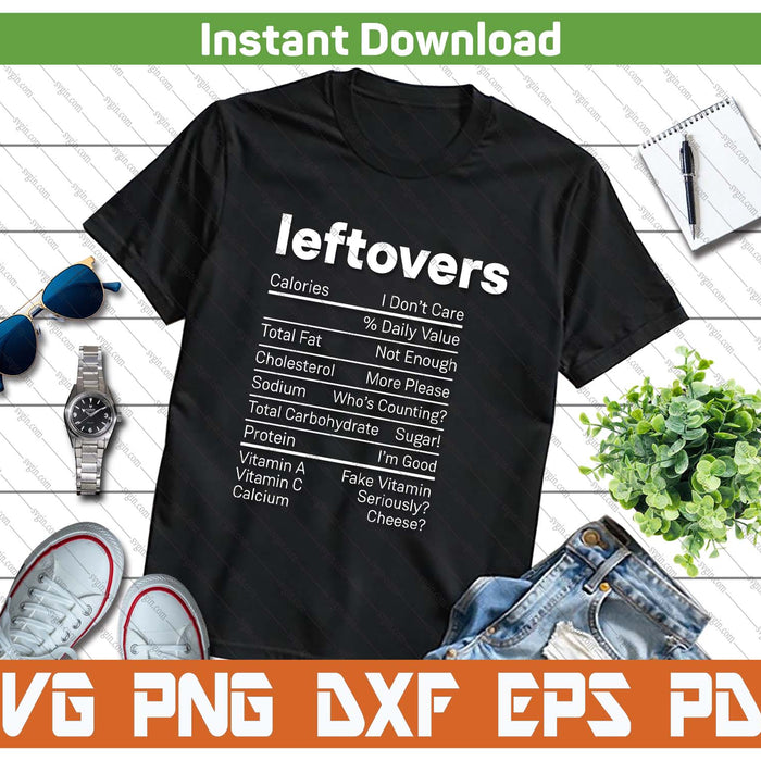 Thanksgiving Nutrition Facts Humor SVG PNG Cutting Files