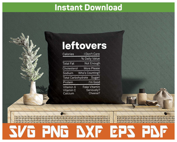 Thanksgiving Nutrition Facts Humor SVG PNG Cutting Files