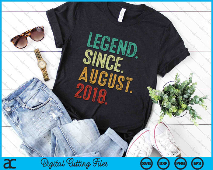 Legend Since August 2018 6 Years Old 6th Birthday SVG PNG Digital Cutting Files