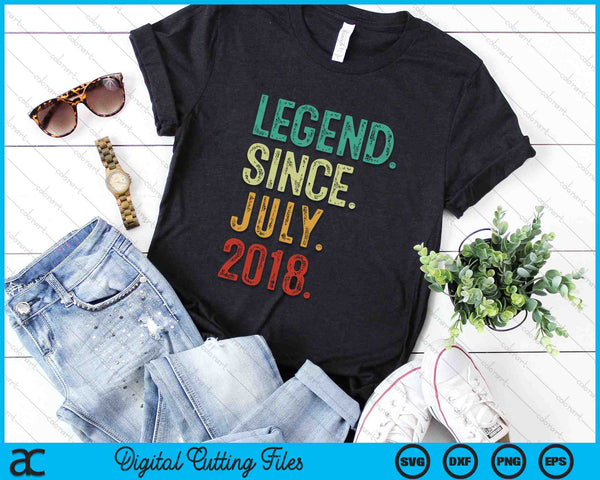 Legend Since July 2018 6 Years Old 6th Birthday SVG PNG Digital Cutting Files