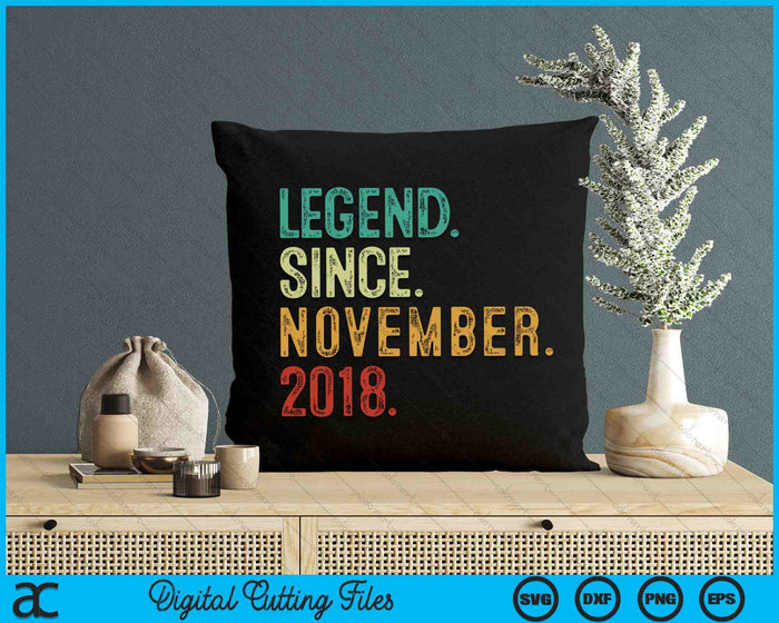 Legende sinds november 2018 6 jaar oud 6e verjaardag SVG PNG digitale snijbestanden