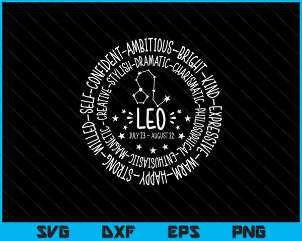 Leo Zodiac Leo Constellation & Leo Sign SVG PNG Digital Printable Files