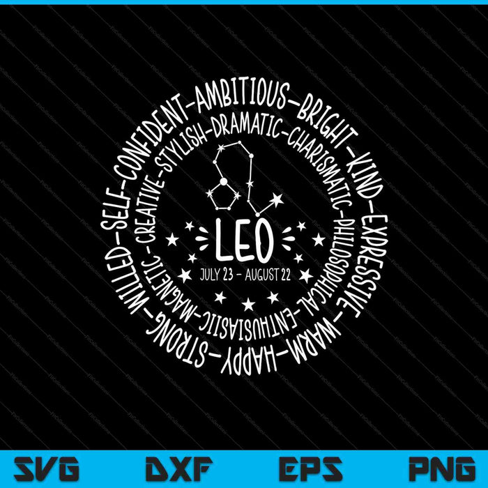 Leo Zodiac Leo Constellation & Leo Sign SVG PNG Digital Printable Files