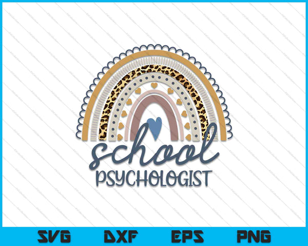 Leopard Rainbow 1st Day Of School Office School Psychologist SVG PNG Digital Cutting Files