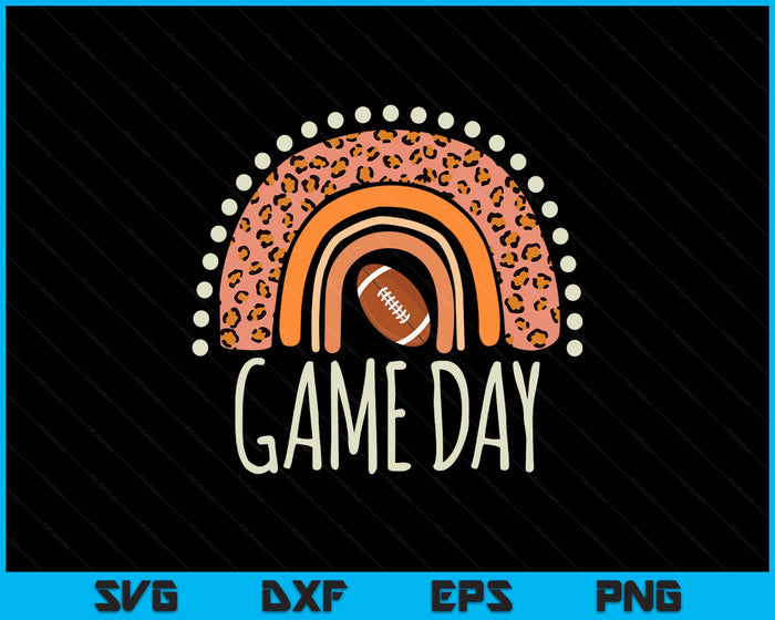 Leopard Rainbow American Football Game Day Sport SVG PNG Digital Printable Files