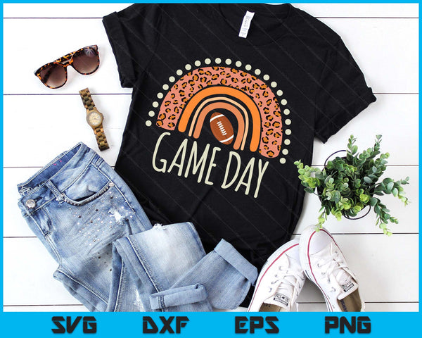 Leopard Rainbow American Football Game Day Sport SVG PNG Digital Printable Files