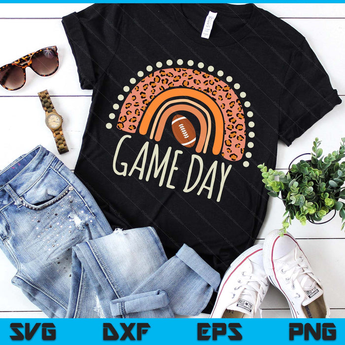 Leopard Rainbow American Football Game Day Sport SVG PNG Digital Printable Files