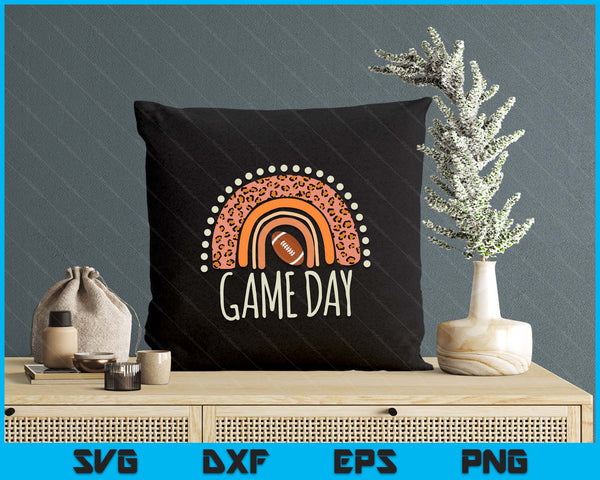 Leopard Rainbow American Football Game Day Sport SVG PNG Digital Printable Files