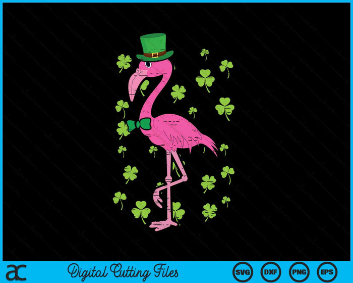 Leprechaun Flamingo Shamrock St Patricks Day Animal SVG PNG Digital Printable Files