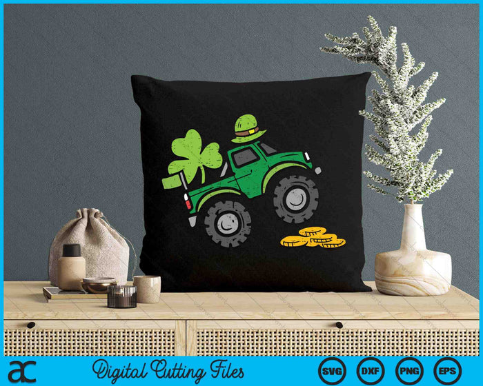 Leprechaun Monster Truck Shamrock St Patrick Day SVG PNG Digital Printable Files