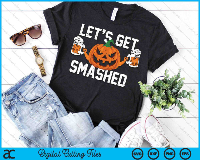 Lets Get Smashed Funny Pumpkin Beer Halloween Costume SVG PNG Digital Cutting File