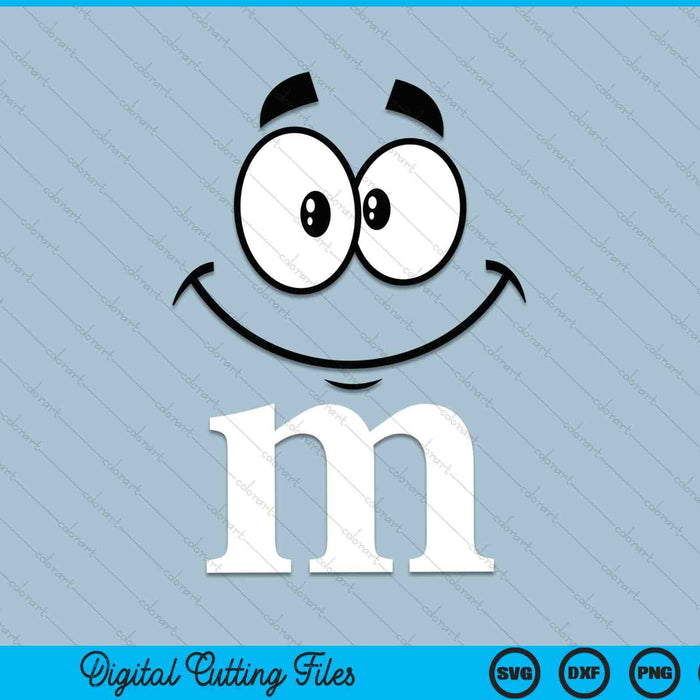 Letter M grappig carnaval Halloween kostuum SVG PNG digitale snijbestanden