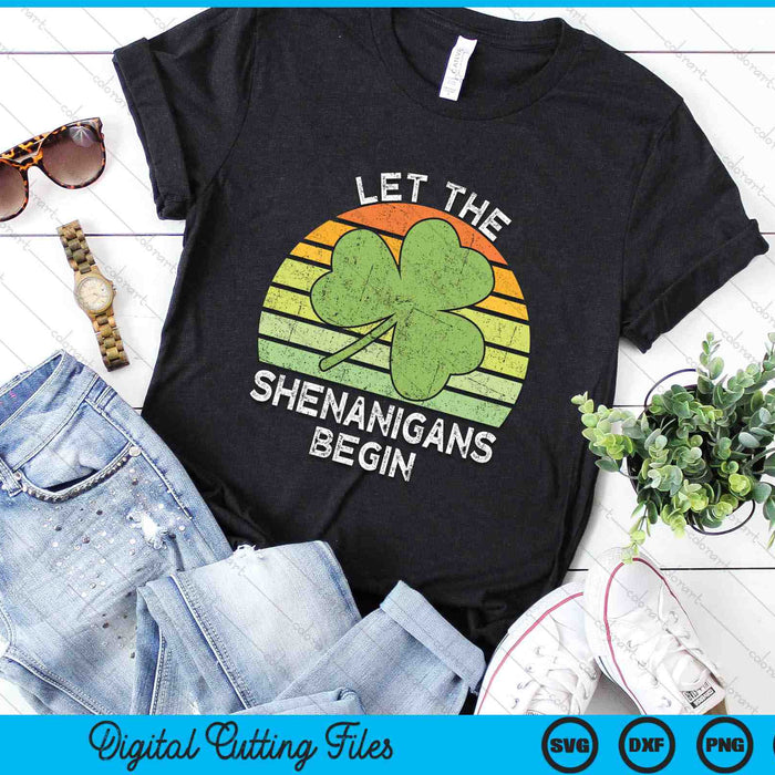 Laat de Shenanigans beginnen Vintage Saint Patricks Day SVG PNG digitale snijbestanden