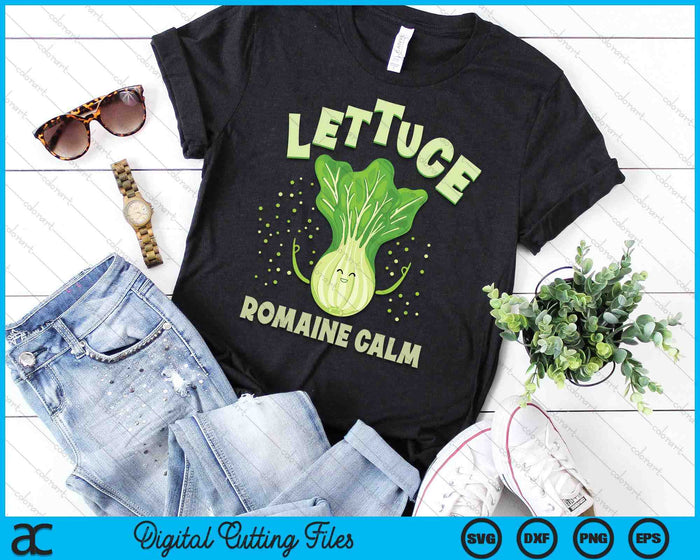 Lettuce Romaine Calm Mindfulness Vegan Yoga Lover Yogi Joke SVG PNG Digital Cutting Files