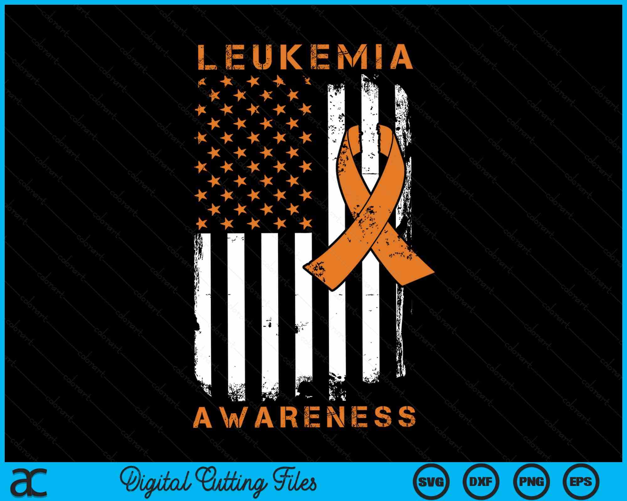 Eukemia Ribbon Leukemia Awareness Flag Leukemia Awareness Orange Ribbon SVG Files ...