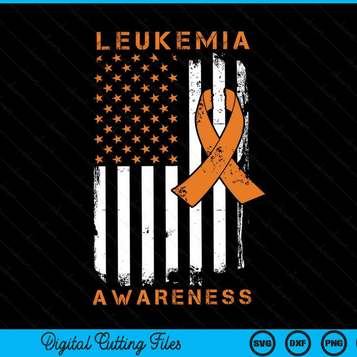 Leukemia awareness flag orange ribbon SVG cut file
