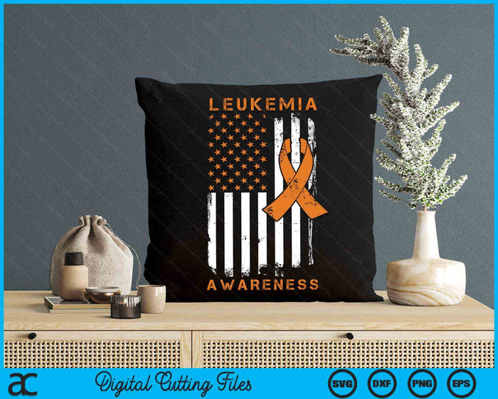 Leukemia Awareness Flag Leukemia Awareness Orange Ribbon SVG PNG Digital Cutting Files