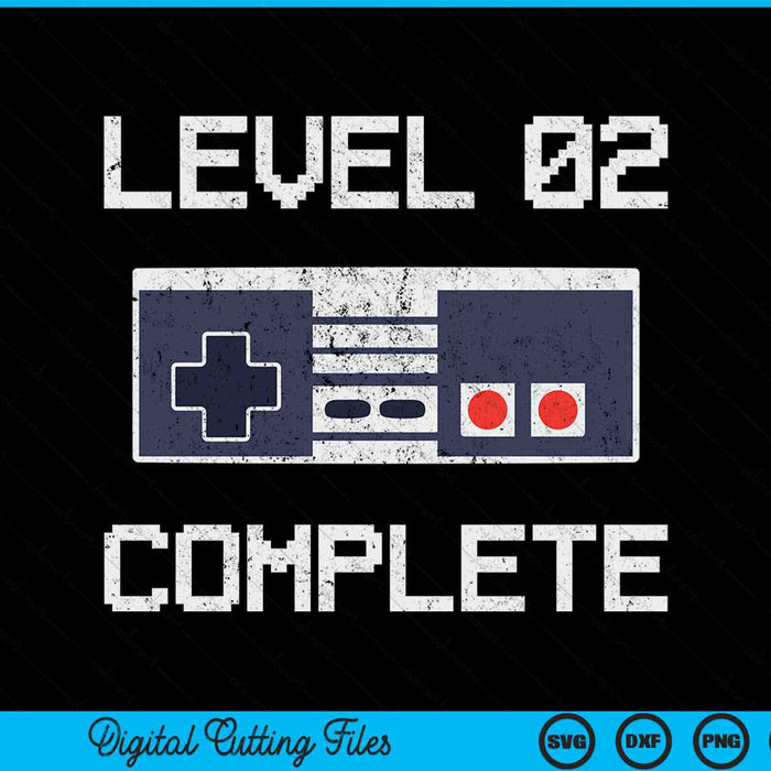 Level 02 Complete 2nd Wedding Anniversary Gift SVG PNG Digital Printable Files