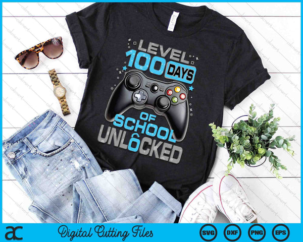 Level 100 Days Of School Unlocked Boys 100th Day Of School SVG PNG Digital Printable Files