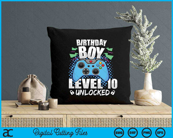 Niveau 10 ontgrendeld videospel 10e verjaardag Gamer SVG PNG digitale snijbestanden