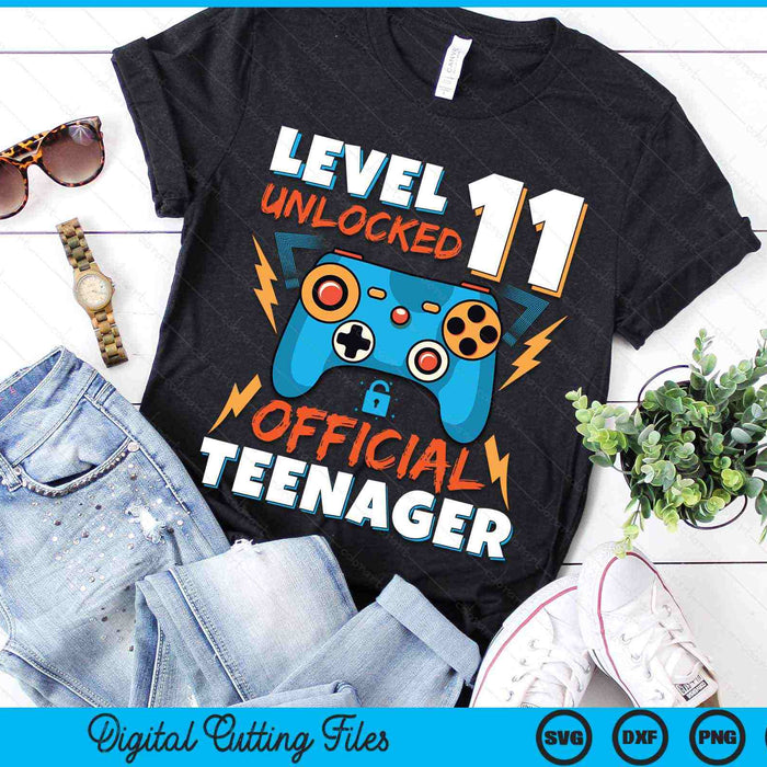 Level 11 Unlocked Official Teenager Video Game 11th Birthday SVG PNG Digital Printable Files