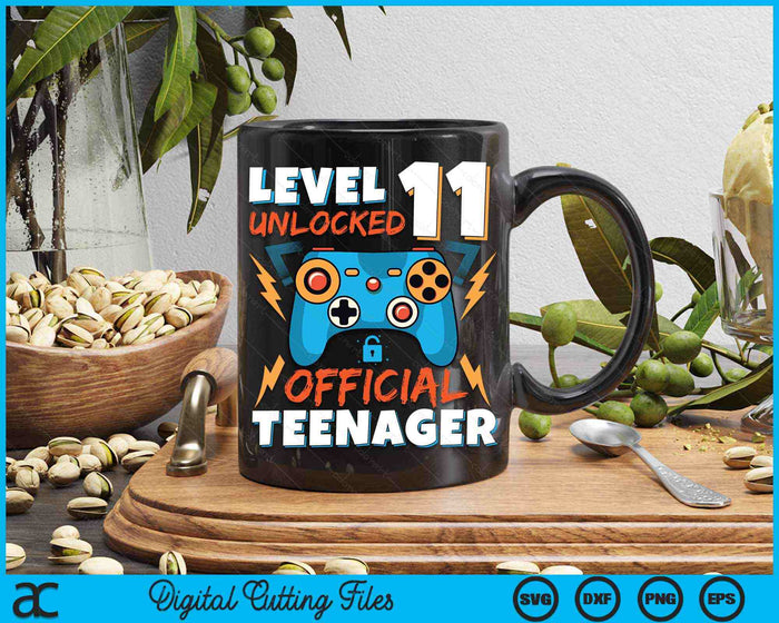 Level 11 Unlocked Official Teenager Video Game 11th Birthday SVG PNG Digital Printable Files