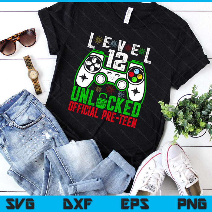 Level 12 Unlocked Birthday Shirt- Gamer BD Level 12 Unlocked SVG PNG Digital Printable Files