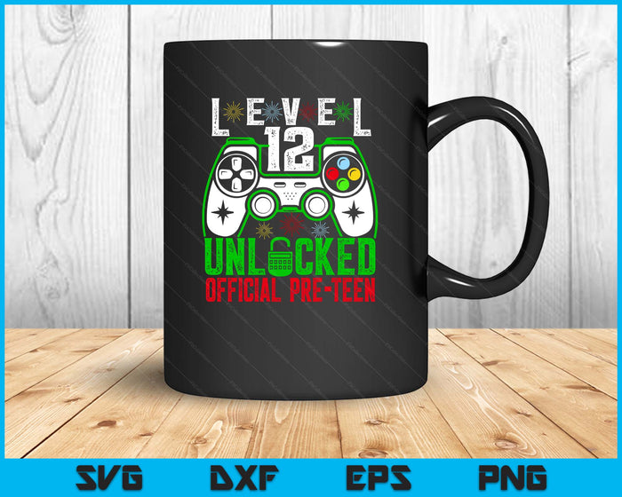 Level 12 Unlocked Birthday Shirt- Gamer BD Level 12 Unlocked SVG PNG Digital Printable Files