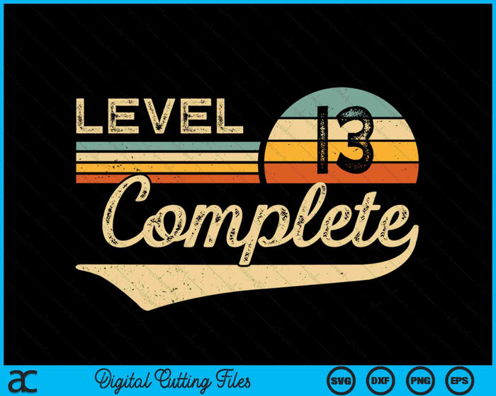 Level 13 Complete Vintage 13th Wedding Anniversary SVG PNG Digital Cutting Files