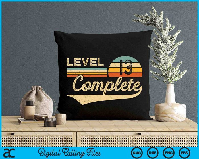 Level 13 Complete Vintage 13th Wedding Anniversary SVG PNG Digital Cutting Files