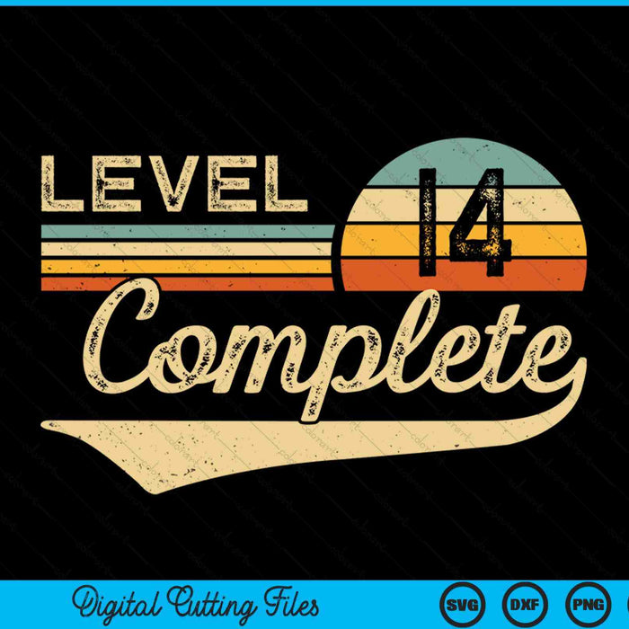 Level 14 complete vintage 14th wedding anniversary SVG cut file