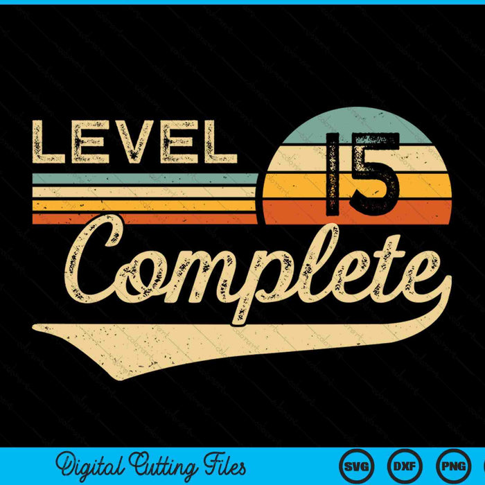 Level 15 complete vintage 15th wedding anniversary SVG cut file