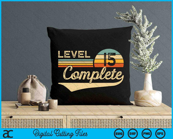 Level 15 Complete Vintage 15th Wedding Anniversary SVG PNG Digital Cutting Files