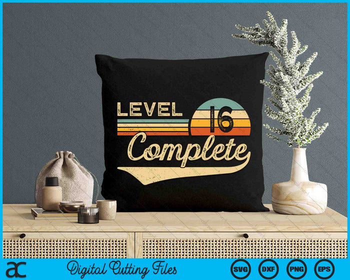 Level 16 Complete Vintage 16th Wedding Anniversary SVG PNG Digital Cutting Files