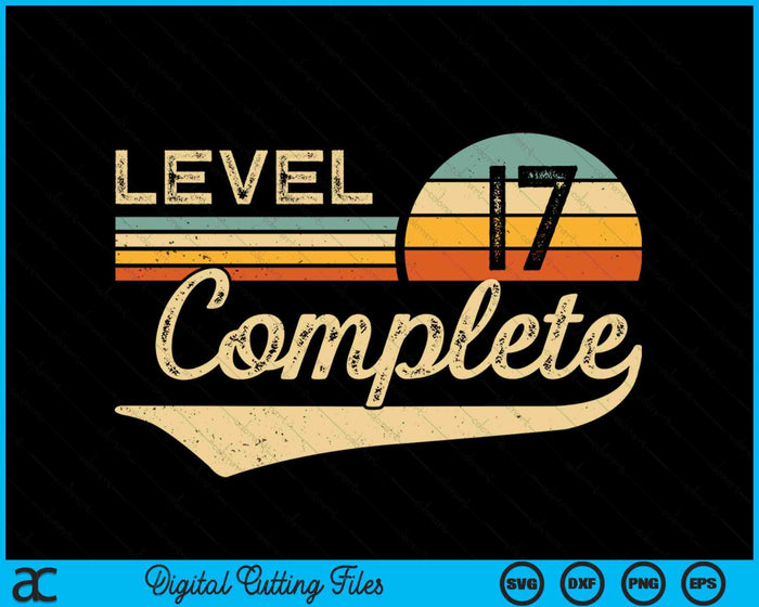 Level 17 Complete Vintage 17th Wedding Anniversary SVG PNG Digital Cutting Files