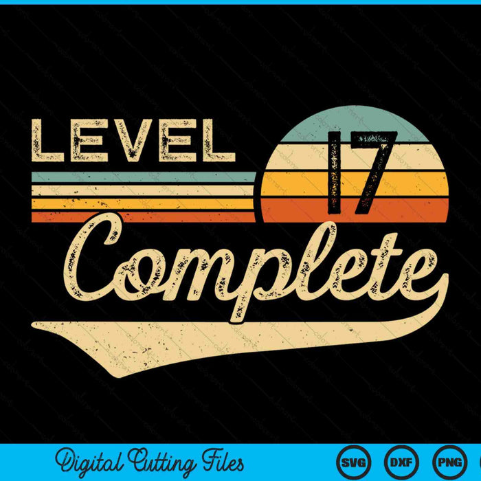 Level 17 Complete Vintage 17th Wedding Anniversary SVG PNG Digital Cutting Files