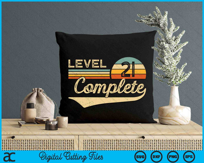 Level 21 Complete Vintage 21th Wedding Anniversary SVG PNG Digital Cutting Files