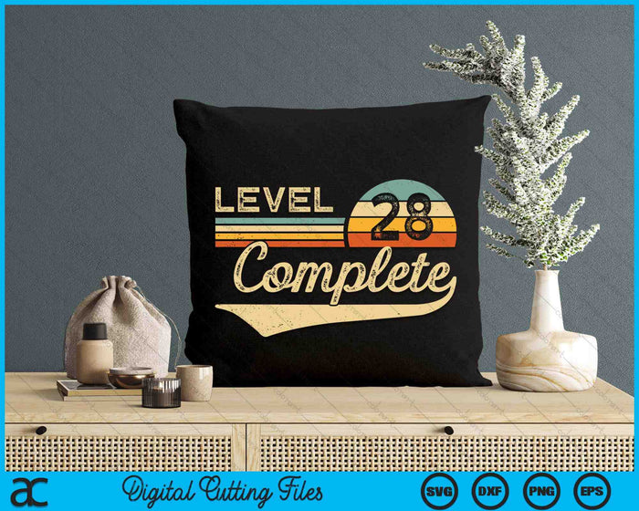 Level 28 Complete Vintage 28th Wedding Anniversary SVG PNG Digital Cutting Files