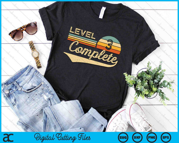 Level 3 Complete Vintage 3rd Wedding Anniversary SVG PNG Digital Cutting Files - on a t-shirt
