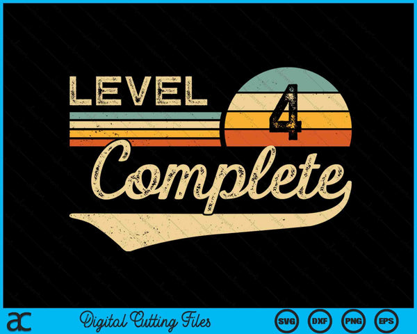 Level 4 Complete Vintage 4th Wedding Anniversary SVG PNG Digital Cutting Files
