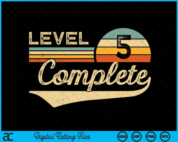 Level 5 Complete Vintage 5th Wedding Anniversary SVG PNG Digital Cutting Files