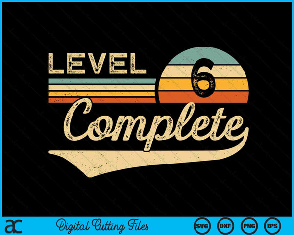 Level 6 Complete Vintage 6th Wedding Anniversary SVG PNG Digital Cutting Files