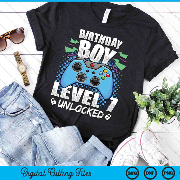 Level 7 Unlocked Video Game 7th Birthday Gamer SVG PNG Digital Cutting Files
