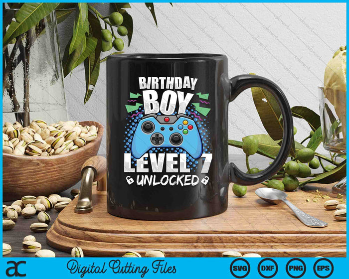 Level 7 Unlocked Video Game 7th Birthday Gamer SVG PNG Digital Cutting Files